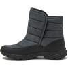 Lands’ End Expedition Quilted Slip On Mens Snow Boots Insulated Winter Boots for Men Waterproof with Hook & Loop Closure, Medium or Wide Width Winter Shoes Size 8 to 13(Dark Grey)