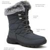 Lands’ End Expedition Waterproof Insulated Womens Snow Boots, Lace Up or Slip On Winter Boots for Women, Medium or Wide Width Sizes 6 to 11, Black, Brown, Blue, White or Grey Winter Shoes(Dark Grey Max)