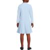 Lands’ End Girls Long Sleeve Mesh Pleated Polo Dress(Blue)