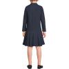 Lands’ End Girls Long Sleeve Mesh Pleated Polo Dress(Classic Navy)