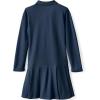 Lands’ End Girls Long Sleeve Mesh Pleated Polo Dress(Classic Navy)