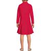 Lands’ End Girls Long Sleeve Mesh Pleated Polo Dress(Red)