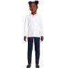 Lands’ End Girls Long Sleeve Peter Pan Collar Polo Shirt(White)