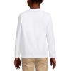 Lands’ End Girls Long Sleeve Ruffled Peter Pan Collar Knit Shirt(White)