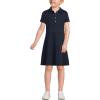 Lands’ End Girls Short Sleeve Interlock Polo Dress(Classic Navy)