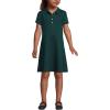 Lands’ End Girls Short Sleeve Interlock Polo Dress(Evergreen)