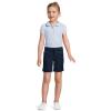 Lands’ End Girls Short Sleeve Peter Pan Collar Polo Shirt(Blue)