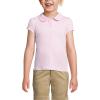 Lands’ End Girls Short Sleeve Peter Pan Collar Polo Shirt(Ice Pink)