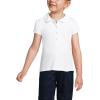 Lands’ End Girls Short Sleeve Peter Pan Collar Polo Shirt(White)