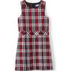 Lands’ End Girls Uniform Plaid Jumper(Red/Graphite Plaid)