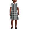 Lands’ End Girls Uniform Plaid Jumper(White/Evergreen Plaid)