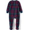 Lands’ End Kids Footed Fleece Sleeper(Red/Dark Navy Multi Plaid)