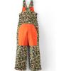 Lands’ End Kids Iron Knee Insulated Winter Snow Bibs(Green Orange Geometric Print)