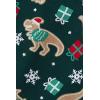 Lands’ End Kids Pattern Snug Fit Pajama Set(Green Christmas Dinos)