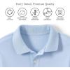 Lands’ End Kids School Uniform Polo – 100% Cotton Comfort That Lasts All Year, Easy-Care, Short Sleeve(Blue)
