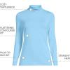 Lands’ End Lightweight Jersey Long Sleeve Turtleneck(Bermuda Blue)