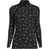 Lands’ End Lightweight Jersey Long Sleeve Turtleneck(Black/Cobalt Tiny Floral)