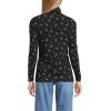 Lands’ End Lightweight Jersey Long Sleeve Turtleneck(Black/Cobalt Tiny Floral)