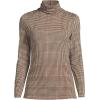 Lands’ End Lightweight Jersey Long Sleeve Turtleneck(Champagne/Brown Plaid)
