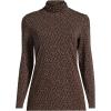 Lands’ End Lightweight Jersey Long Sleeve Turtleneck(Dark Clay Animal Spots)