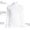 Lands’ End Lightweight Jersey Long Sleeve Turtleneck(White)