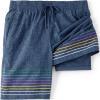 Lands’ End Men’s 9″ Volley Hydroliner Swim Trunks(Indigo/Multi Border Stripe)