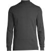 Lands’ End Men’s American-Grown Supima Cotton Mock Turtleneck Shirt(Dark Charcoal Heather)