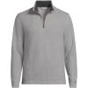 Lands’ End Men’s Bedford Rib Casual Quarter Zip Sweater(Charcoal Heather Herringbone)