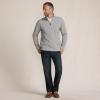 Lands’ End Men’s Bedford Rib Casual Quarter Zip Sweater(Charcoal Heather Herringbone)