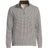 Lands’ End Men’s Bedford Rib Casual Quarter Zip Sweater(Ivory Latte/Brown Houndstooth)