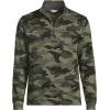 Lands’ End Men’s Bedford Rib Casual Quarter Zip Sweater(River Stone Green Camo)