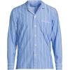 Lands’ End Men’s Essential Pajama Shirt(Muted Cobalt Blue/White Stripe)