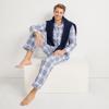 Lands’ End Men’s Essential Pajama Shirt(Pale Slate Blue/Lavender Plaid)