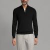Lands’ End Men’s Fine Gauge Cashmere Quarter Zip(Black)