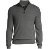 Lands’ End Men’s Fine Gauge Cashmere Quarter Zip(Charcoal Heather)