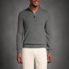 Lands’ End Men’s Fine Gauge Cashmere Quarter Zip(Charcoal Heather)