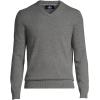 Lands’ End Men’s Fine Gauge Cashmere V-Neck Sweater(Charcoal Heather)