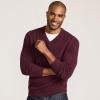 Lands’ End Men’s Fine Gauge Cashmere V-Neck Sweater(Lush Burgundy)