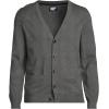 Lands’ End Men’s Fine Gauge Cotton Cardigan(Charcoal Heather)