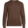 Lands’ End Men’s Fine Gauge Cotton Crew Neck Sweater(Dark Walnut Brown)