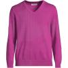 Lands’ End Men’s Fine Gauge Cotton V Neck Sweater(Light Raspberry Sorbet)