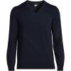 Lands’ End Men’s Fine Gauge Cotton V Neck Sweater(Radiant Navy)