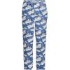 Lands’ End Men’s Flannel Pajama Pants(Cobalt Blue Holiday Penguins)