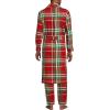 Lands’ End Men’s Flannel Sleepwear Robe(Compass Red/Emerald Plaid)