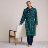 Lands’ End Men’s Flannel Sleepwear Robe(Light Emerald Blackwatch)