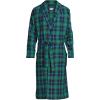 Lands’ End Men’s Flannel Sleepwear Robe(Light Emerald Blackwatch)