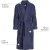Lands’ End Men’s Full-Length Turkish Cotton Terry Bathrobe – 55″ Length | Plush, Absorbent, 2 Pockets, Spa Comfort(Deep Sea Navy)