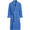 Lands’ End Men’s Full-Length Turkish Cotton Terry Bathrobe – 55″ Length | Plush, Absorbent, 2 Pockets, Spa Comfort(Muted Cobalt Blues)