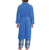 Lands’ End Men’s Full-Length Turkish Cotton Terry Bathrobe – 55″ Length | Plush, Absorbent, 2 Pockets, Spa Comfort(Muted Cobalt Blues)