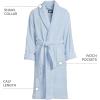 Lands’ End Men’s Full-Length Turkish Cotton Terry Bathrobe – 55″ Length | Plush, Absorbent, 2 Pockets, Spa Comfort(Soft Blue Haze)